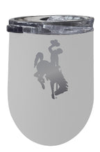 Load image into Gallery viewer, Wyoming Cowboys 12 oz Etched Insulated Wine Stainless Steel Tumbler - Choose Your Color
