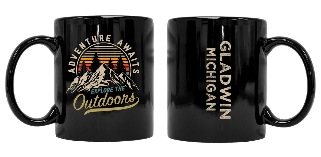 Gladwin Michigan Souvenir Adventure Awaits 8 oz Coffee Mug 2-Pack