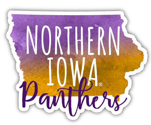 Northern Iowa Panthers 2-Inch on one of its sides Watercolor Design NCAA Durable School Spirit Vinyl Decal Sticker