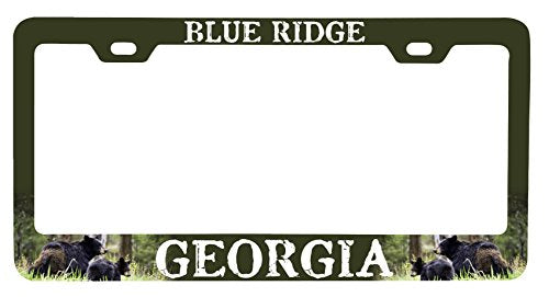 R and R Imports Blue Ridge Georgia Mountains Bear Rustic Souvenir Metal License Plate Frame