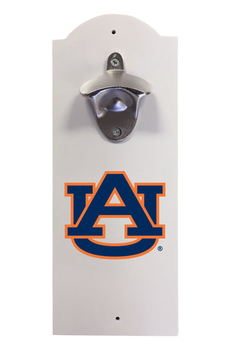 Auburn Tigers Wall-Mounted Bottle Opener – Sturdy Metal with Decorative Wood Base for Home Bars, Rec Rooms & Fan Caves