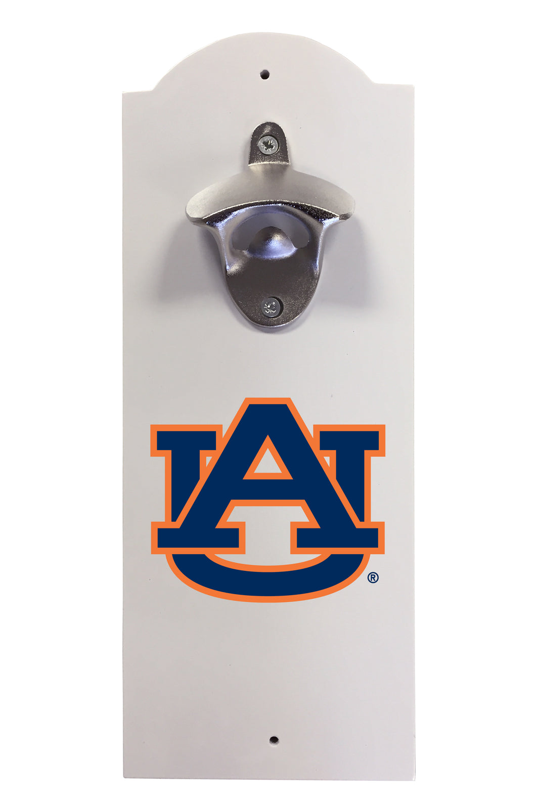Auburn Tigers Wall-Mounted Bottle Opener – Sturdy Metal with Decorative Wood Base for Home Bars, Rec Rooms & Fan Caves