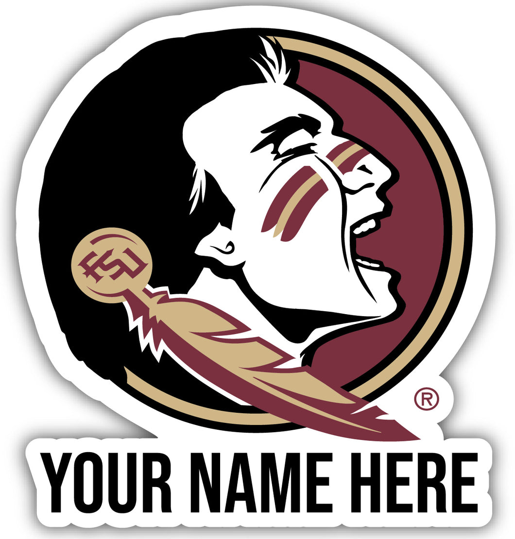 Florida State Seminoles 9x14-Inch Mascot Logo NCAA Custom Name Vinyl Sticker - Personalize with Name