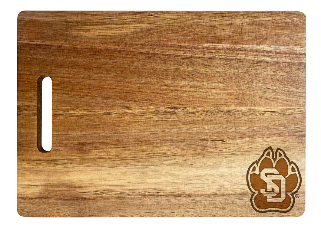 South Dakota Coyotes Classic Acacia Wood Cutting Board - Small Corner Logo