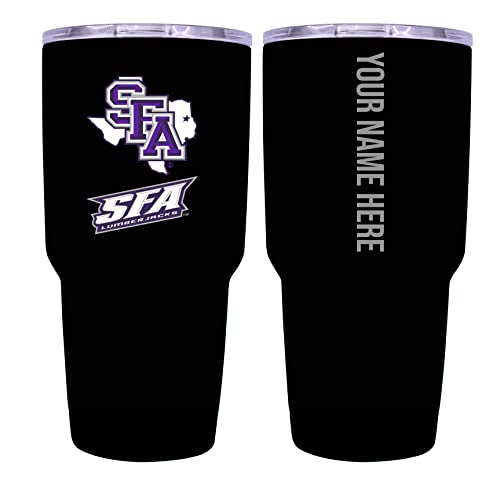 Custom Stephen F. Austin State University Black Insulated Tumbler - 24oz Engraved Stainless Steel Travel Mug