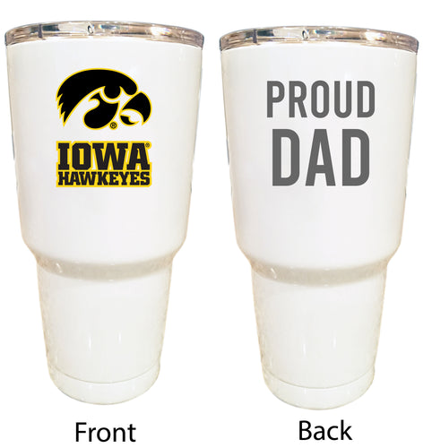 Iowa Hawkeyes Proud Dad 24 oz Insulated Stainless Steel Tumbler White