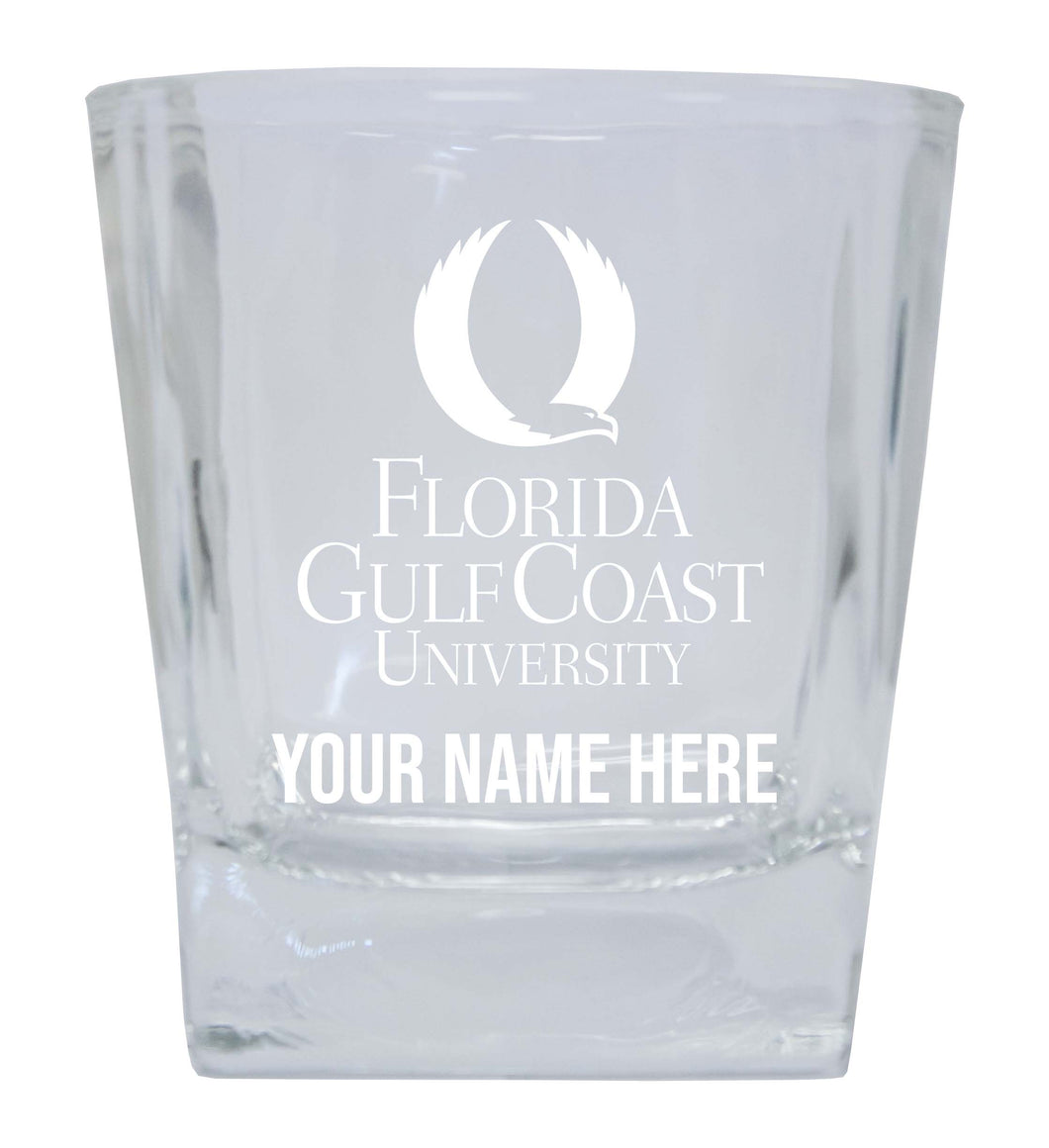 Florida Gulf Coast Eagles 2-Pack Personalized NCAA Spirit Elegance 10oz Etched Glass Tumbler
