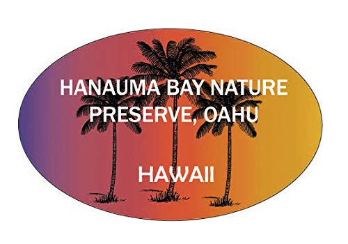 Hanauma Bay Nature Preserve, Oahu Hawaii Trendy Souvenir Oval Decal