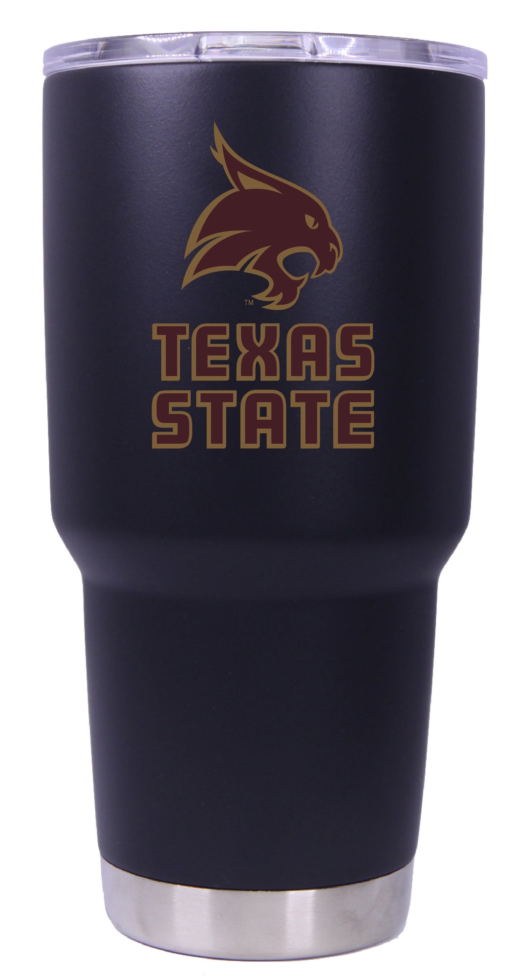 Texas State Bobcats Mascot Logo Tumbler - 24oz Color-Choice Insulated Stainless Steel Mug