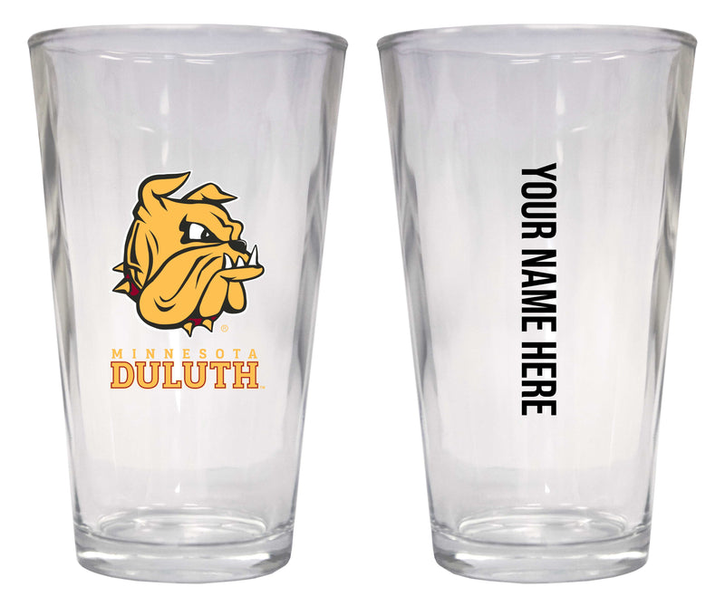 Customizable NCAA Minnesota Duluth Bulldogs 16 oz Pint Glass – Perfect Gift Personalized With your own  or any fan name