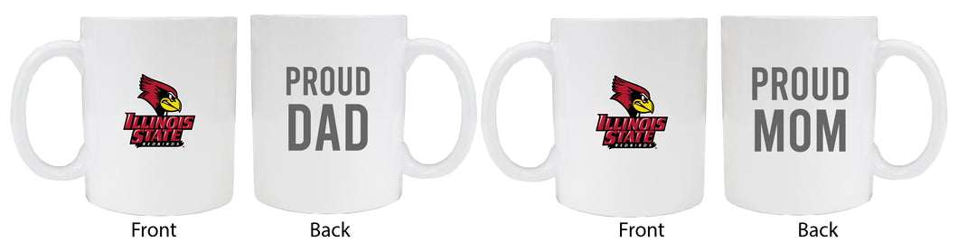 Illinois State Redbirds Proud Mom And Dad White Ceramic Coffee Mug 2 pack (White)