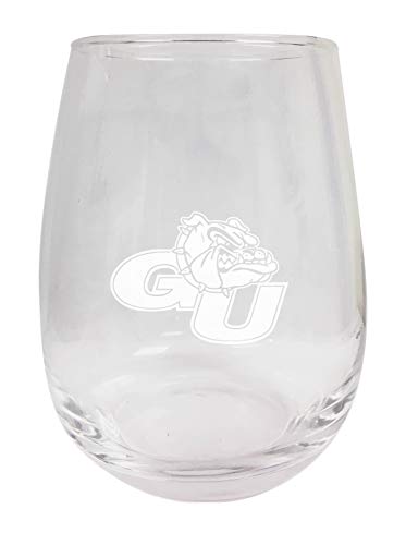 Gonzaga Bulldogs NCAA 15 oz Laser-Engraved Stemless Wine Glass - Perfect for Alumni & Fans 2-Pack