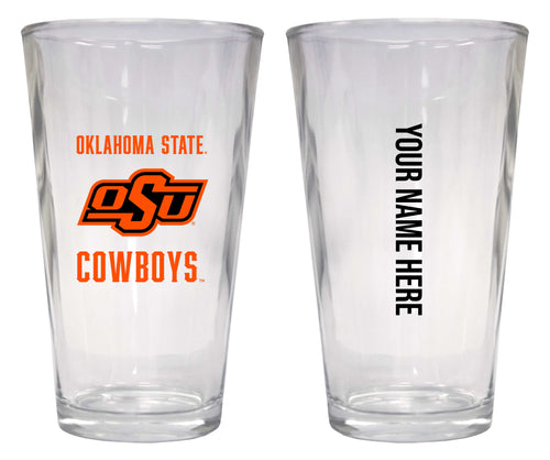 Customizable NCAA Oklahoma State Cowboys 16 oz Pint Glass – Perfect Gift Personalized With your own  or any fan name