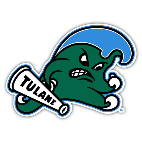 Tulane University Green Wave 2-Inch Mascot Logo NCAA Vinyl Decal Sticker for Fans, Students, and Alumni