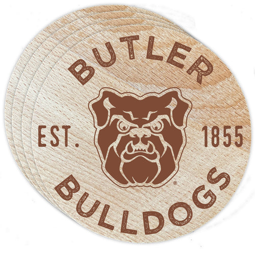 Butler Bulldogs Officially Licensed Wood Coasters (4-Pack) - Laser Engraved, Never Fade Design