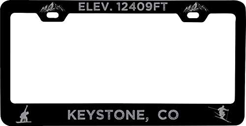 R and R Imports Keystone Colorado Etched Metal License Plate Frame Black