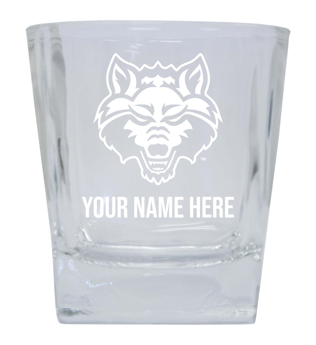 Arkansas State NCAA Spirit Elegance - 5 ozPersonalized With Custom Name Etched Shooter Glass Tumbler 2-Pack
