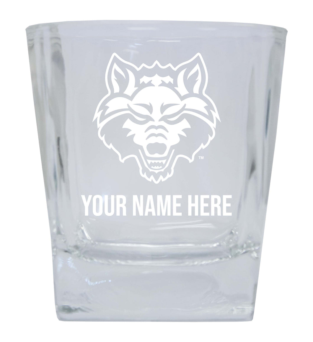Arkansas State  Personalized NCAA Spirit Elegance 10oz Etched Glass Tumbler