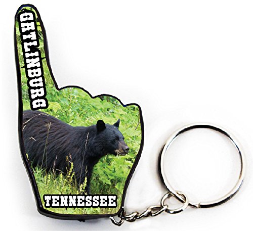 Gatlinburg Tennessee Souvenir Bear Great Smoky Mountains Plastic #1 Fan Keychain