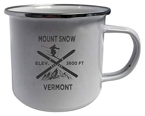 Mount Snow Vermont Ski Adventures White Tin Camper Coffee Mug 2-Pack