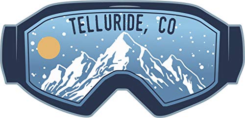 Telluride Colorado Ski Adventures Souvenir Approximately 5 x 2.5-Inch Vinyl Decal Sticker Goggle Design 4-Pack