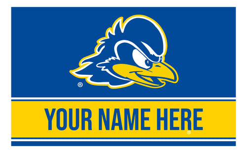 Personalized Customizable Delaware Blue Hens Wood Sign with Frame Custom Name