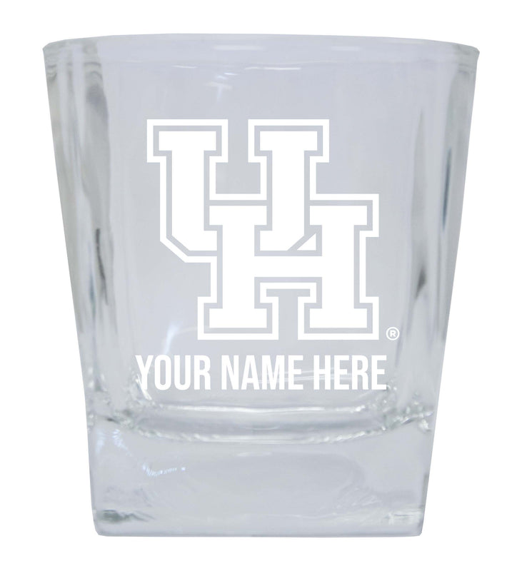 University of Houston 2-Pack Personalized NCAA Spirit Elegance 10oz Etched Glass Tumbler