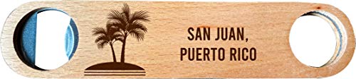 San Juan, Puerto Rico, Wooden Bottle Opener palm design