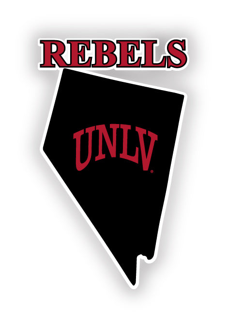 UNLV Rebels 4-Inch State Shape NCAA Vinyl Decal Sticker for Fans, Students, and Alumni