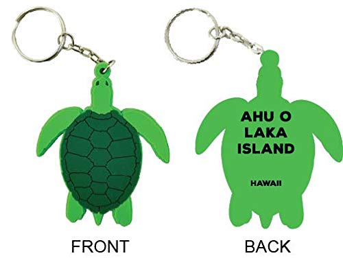 AHU O Laka Island Hawaii Souvenir Green Turtle Keychain