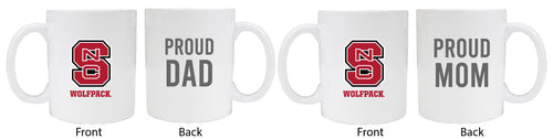 NC State Wolfpack Proud Mom And Dad White Ceramic Coffee Mug 2 pack (White)
