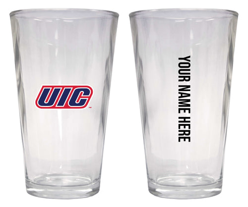 Customizable NCAA University of Illinois at Chicago 16 oz Pint Glass – Perfect Gift Personalized With your own  or any fan name
