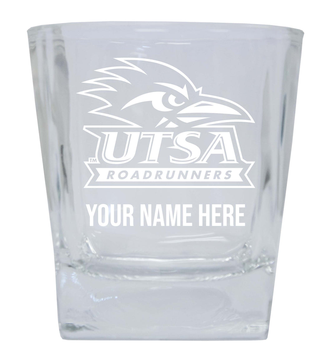 UTSA Road Runners 2-Pack Personalized NCAA Spirit Elegance 10oz Etched Glass Tumbler