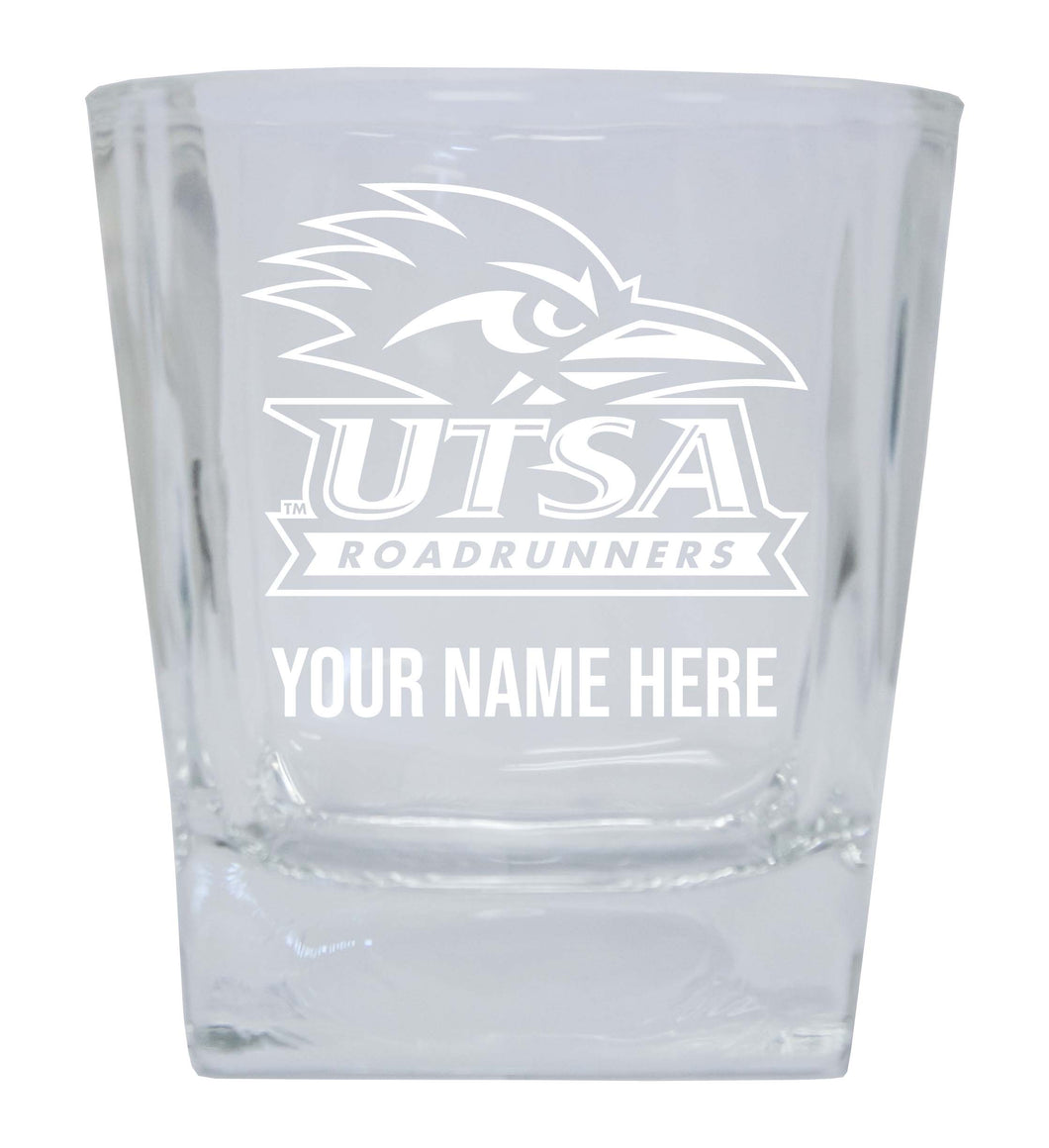 UTSA Road Runners Custom College Etched Alumni 8oz Glass Tumbler 2 Pack