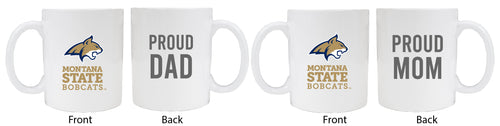 Montana State Bobcats Proud Mom And Dad White Ceramic Coffee Mug 2 pack (White)