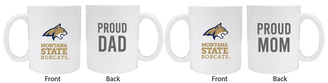 Montana State Bobcats Proud Mom And Dad White Ceramic Coffee Mug 2 pack (White)