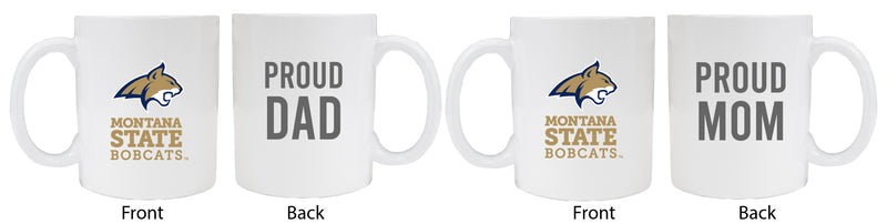 Montana State Bobcats Proud Mom And Dad White Ceramic Coffee Mug 2 pack (White)