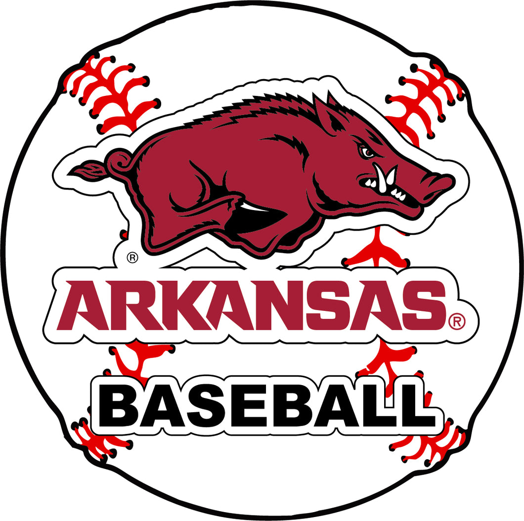 Arkansas Razorbacks 4-Inch Round Baseball NCAA Passion Vinyl Decal Sticker