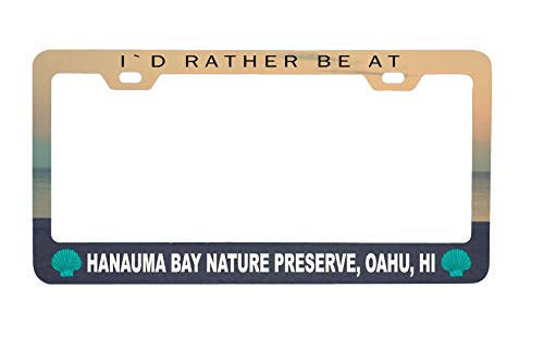 R and R Imports Hanauma Bay Nature Preserve, Oahu Hawaii Sea Shell Design Souvenir Metal License Plate Frame