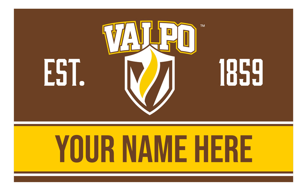 Personalized Customizable Valparaiso University Wood Sign with Frame Custom Name