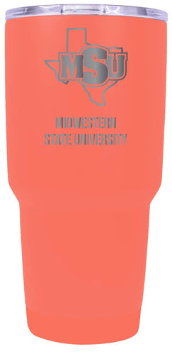Midwestern State University Mustangs Premium Laser Engraved Tumbler - 24oz Stainless Steel Insulated Mug Choose Your Color.