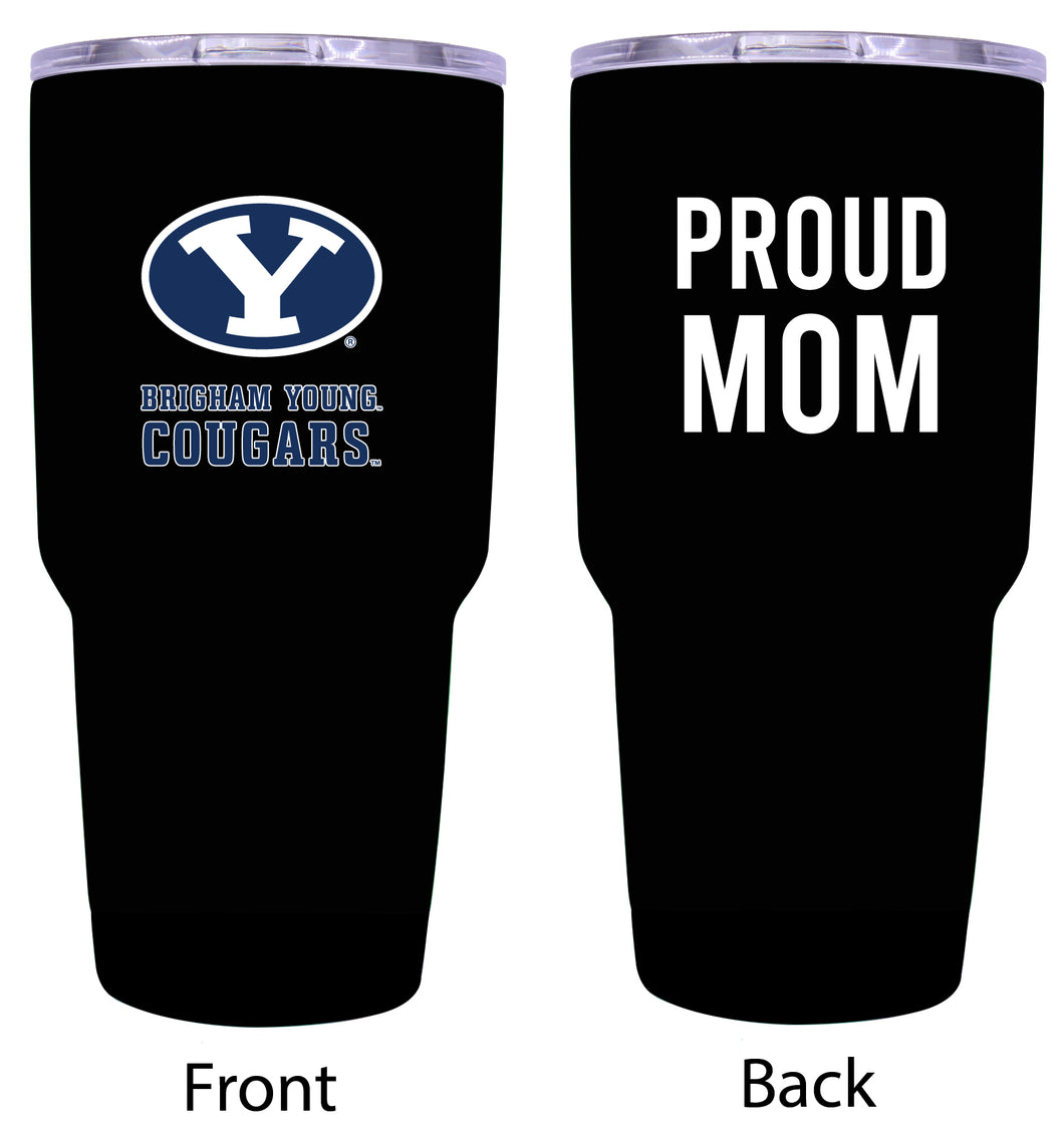 Brigham Young Cougars Proud Mom 24 oz Insulated Stainless Steel Tumbler - Black