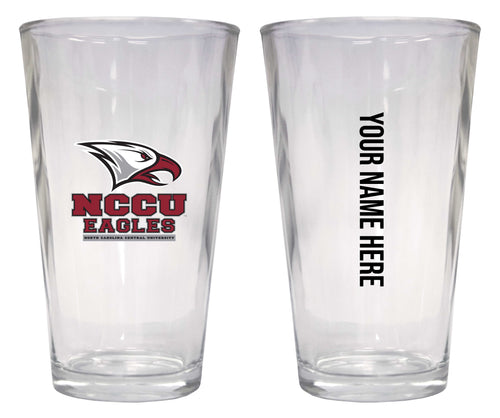 Customizable NCAA North Carolina Central Eagles 16 oz Pint Glass – Perfect Gift Personalized With your own  or any fan name