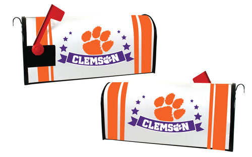 Clemson Tigers NCAA Officially Licensed Mailbox Cover Logo and Stripe Design