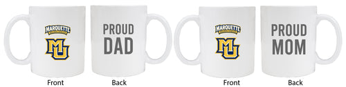 Marquette Golden Eagles Proud Mom And Dad White Ceramic Coffee Mug 2 pack (White)
