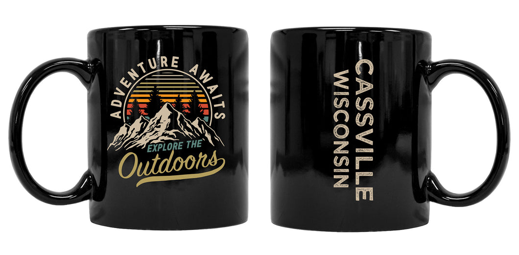 Cassville Wisconsin Souvenir Adventure Awaits 8 oz Coffee Mug 2-Pack