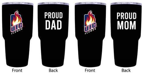University of Illinois at Chicago Proud Parent 24 oz Insulated Tumblers Set - Black, Mom & Dad Edition