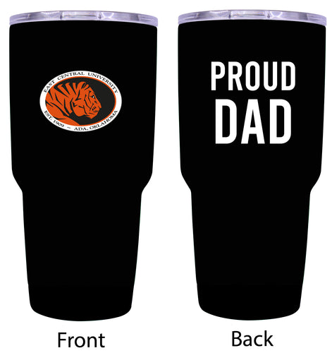 East Central University Tigers Proud Dad 24 oz Insulated Stainless Steel Tumbler Black
