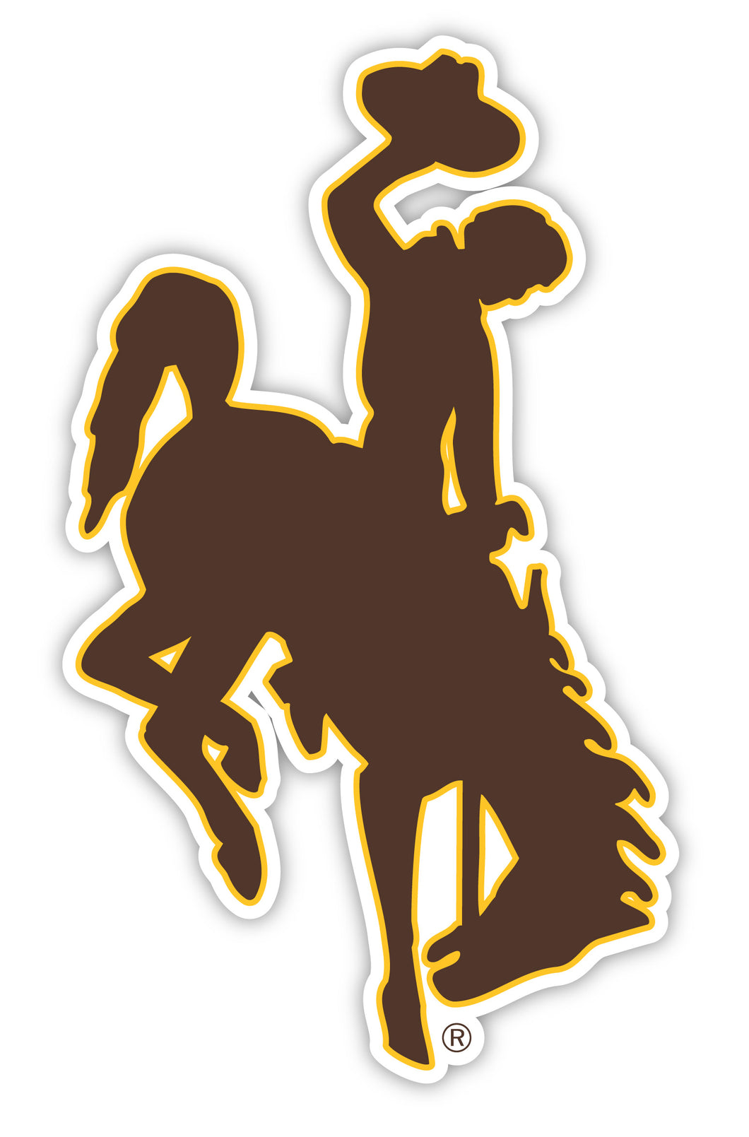 University of Wyoming 4-Inch Mascot Logo NCAA Vinyl Decal Sticker for Fans, Students, and Alumni