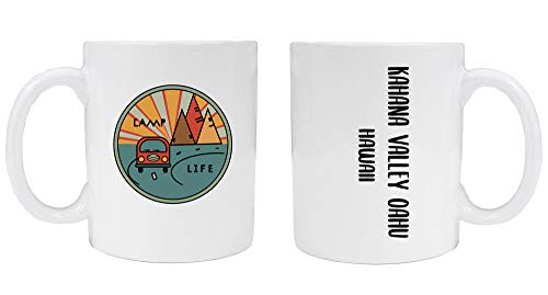 Kahana Valley Oahu Hawaii Souvenir Camp Life 8 oz Coffee Mug 2-Pack